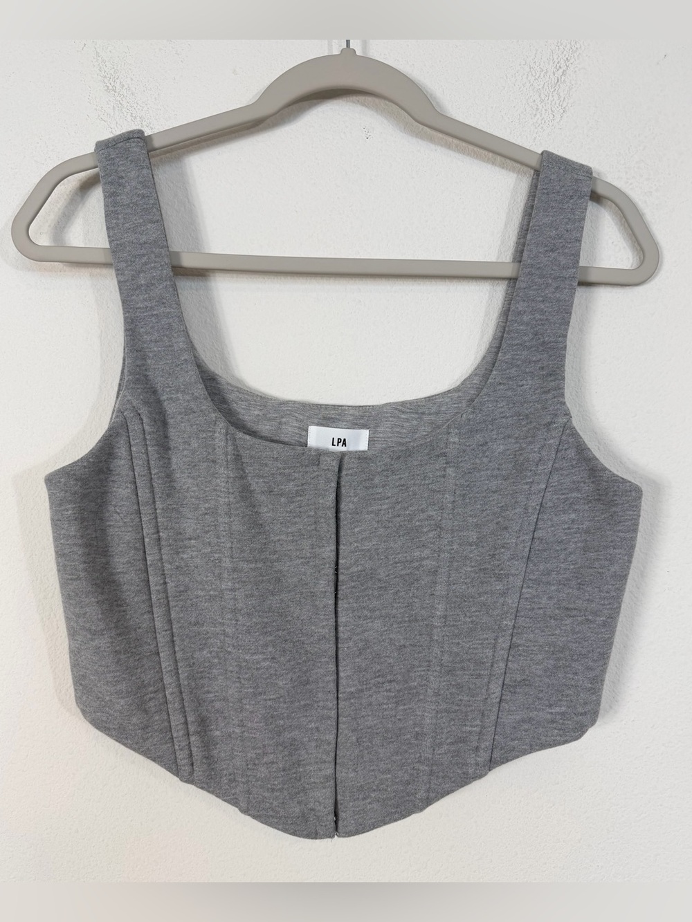 LPA Mika Corset Top In Heather Grey Revolve Casual Sleeveless Size Large